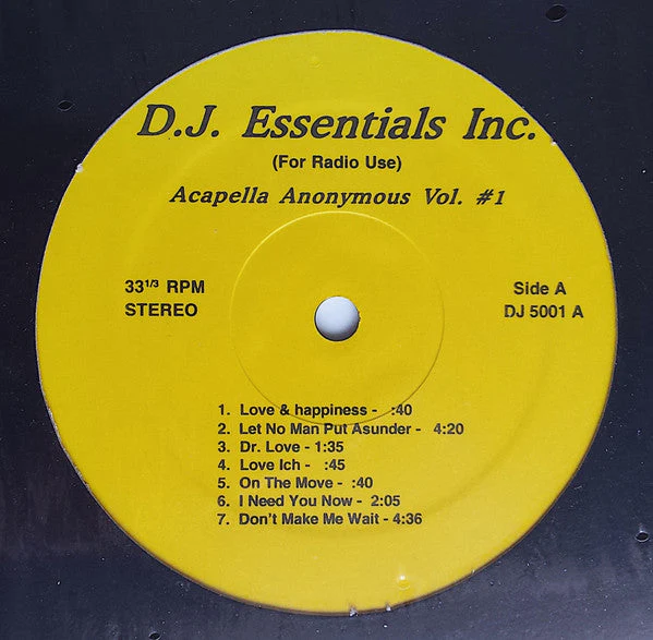 Acapella Anonymous Vol. #1 Vinyl Record