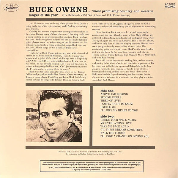 Buck Owens Vinyl Record - Image 2