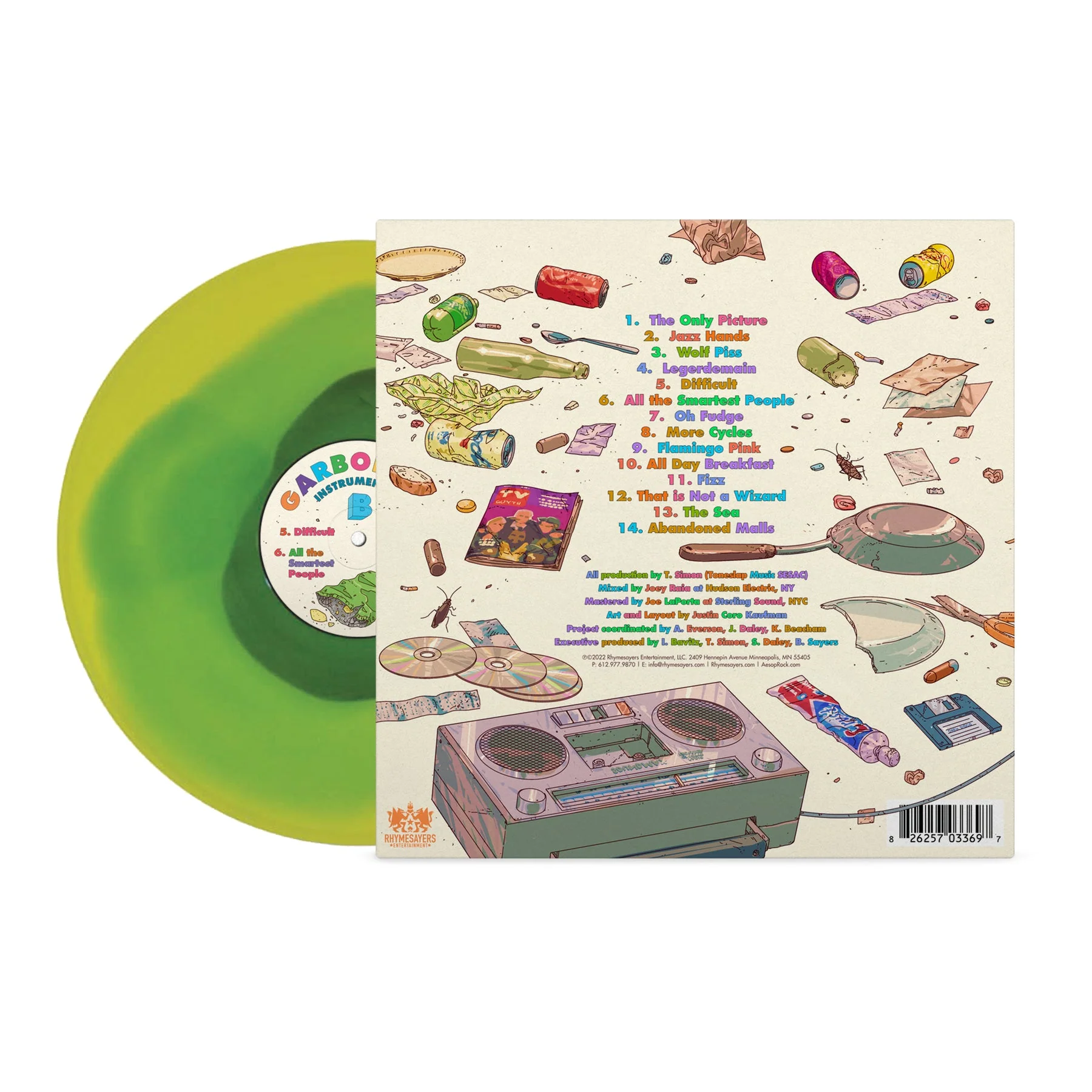 Garbology: Instrumentals (YELLOW, GREEN & BLACK VINYL) Vinyl Record - Image 2