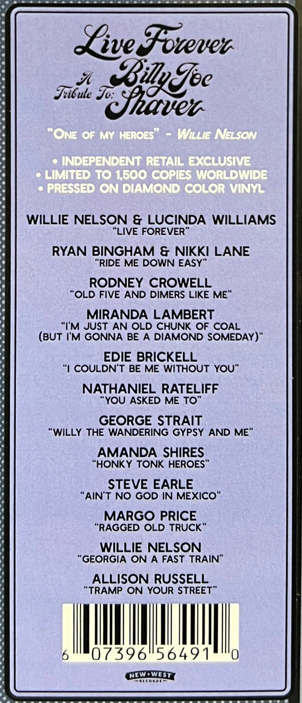Live Forever (A Tribute To: Billy Joe Shaver) Vinyl Record
