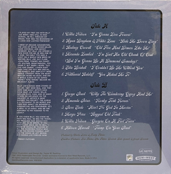 Live Forever (A Tribute To: Billy Joe Shaver) Vinyl Record - Image 2