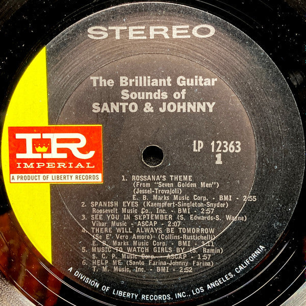 The Brilliant Guitar Sounds Of Santo & Johnny Vinyl Record - Image 3