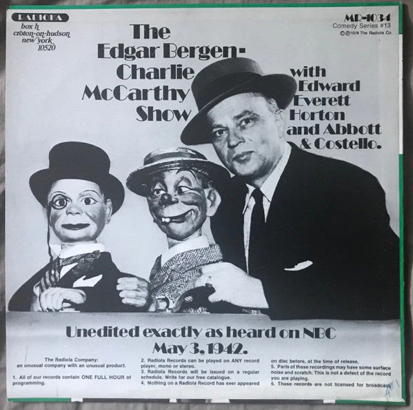 The Edgar Bergen Show With Charlie McCarthy Vinyl Record - Image 2