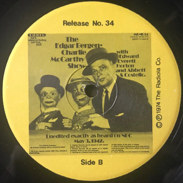 The Edgar Bergen Show With Charlie McCarthy Vinyl Record - Image 3