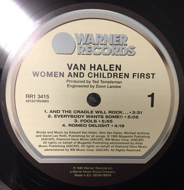 Van Halen Women And Children First Warner Records, Warner Records LP, Album, RE, RM  Vinyl Record - Image 3