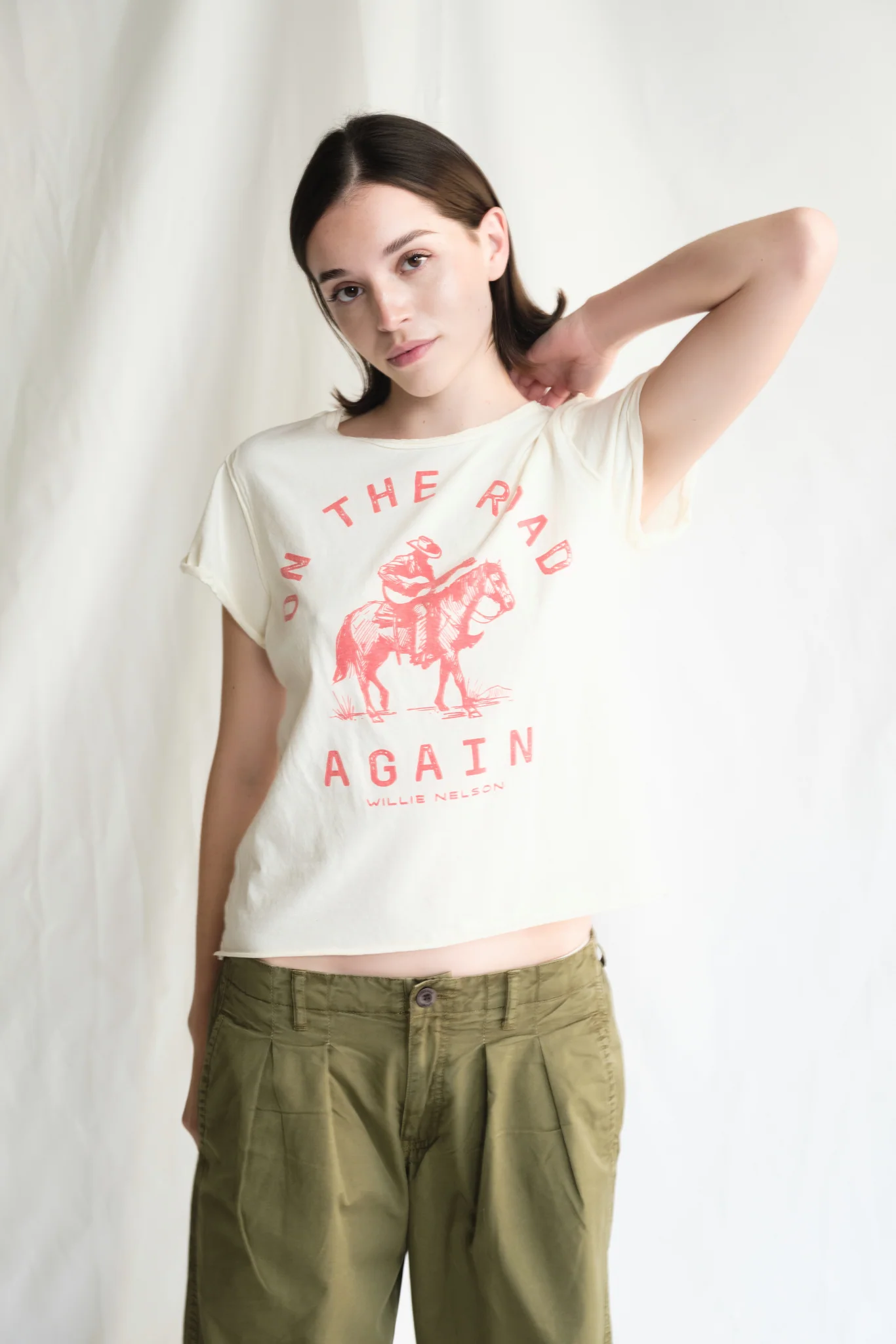 Willie Nelson On The Road Again Womens Tee Shirt - Image 4